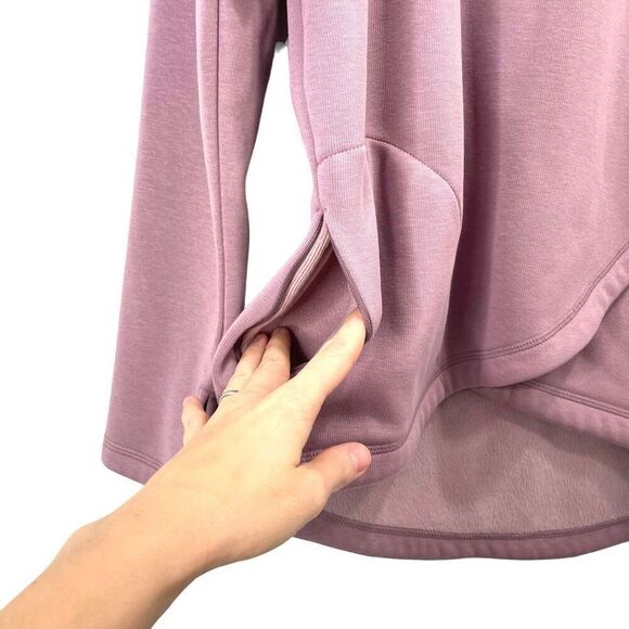 Athleta Cozy Karma asymmetrical pullover sweatshirt Size M mauve pink - Picture 6 of 10